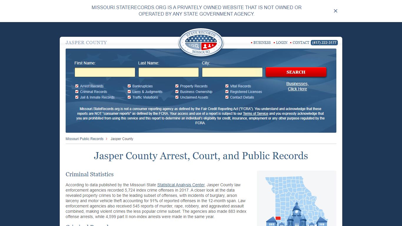 Jasper County Arrest, Court, and Public Records