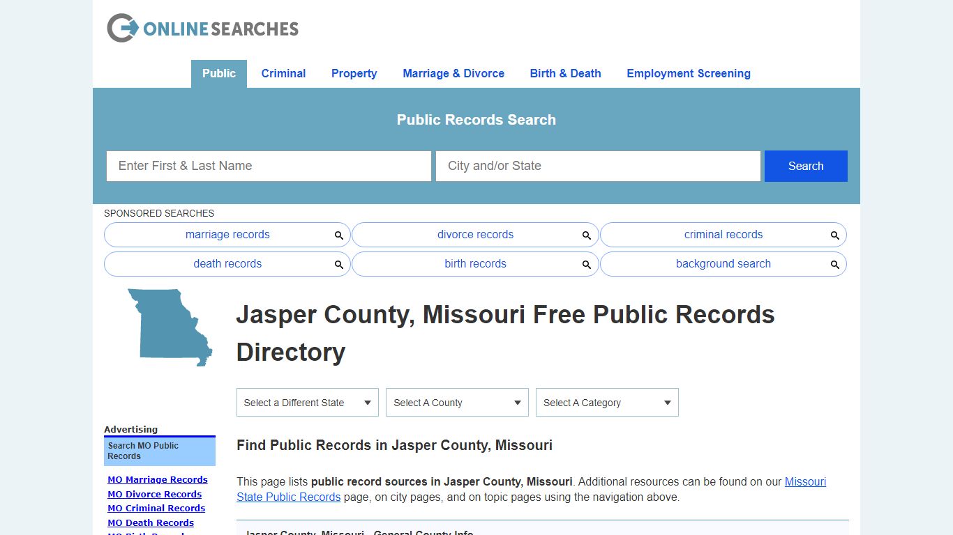 Jasper County, Missouri Public Records Directory