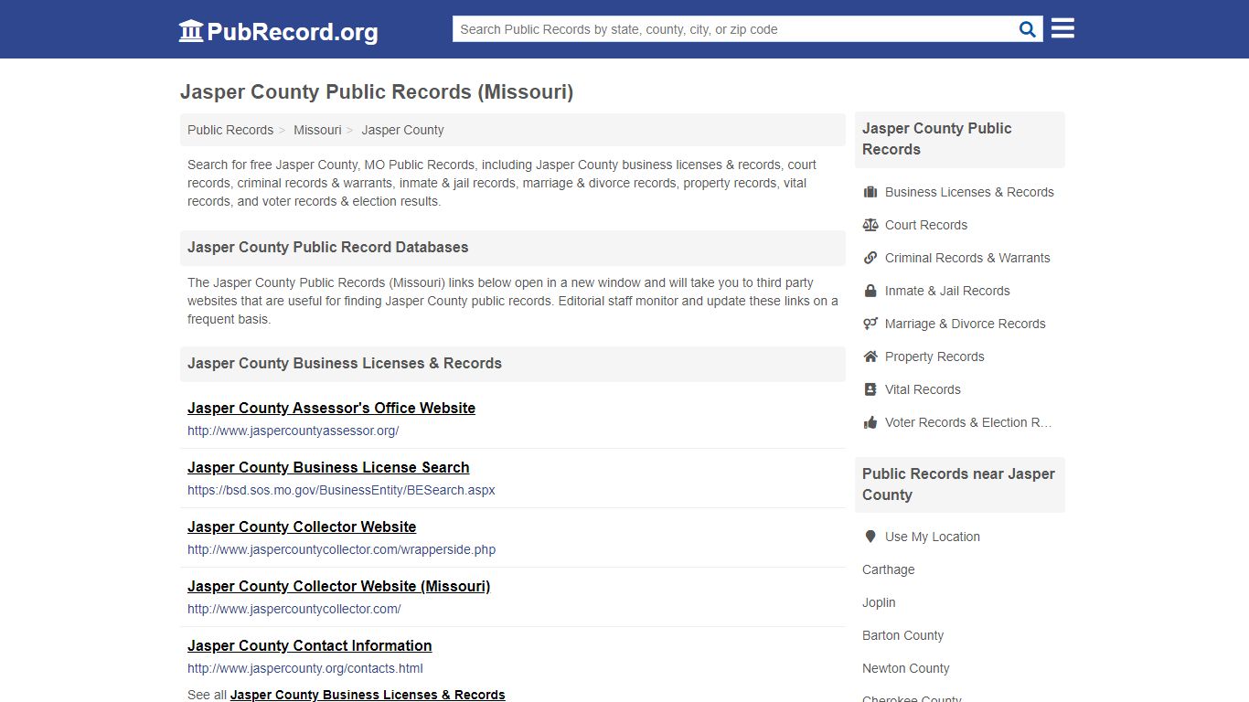 Free Jasper County Public Records (Missouri Public Records)