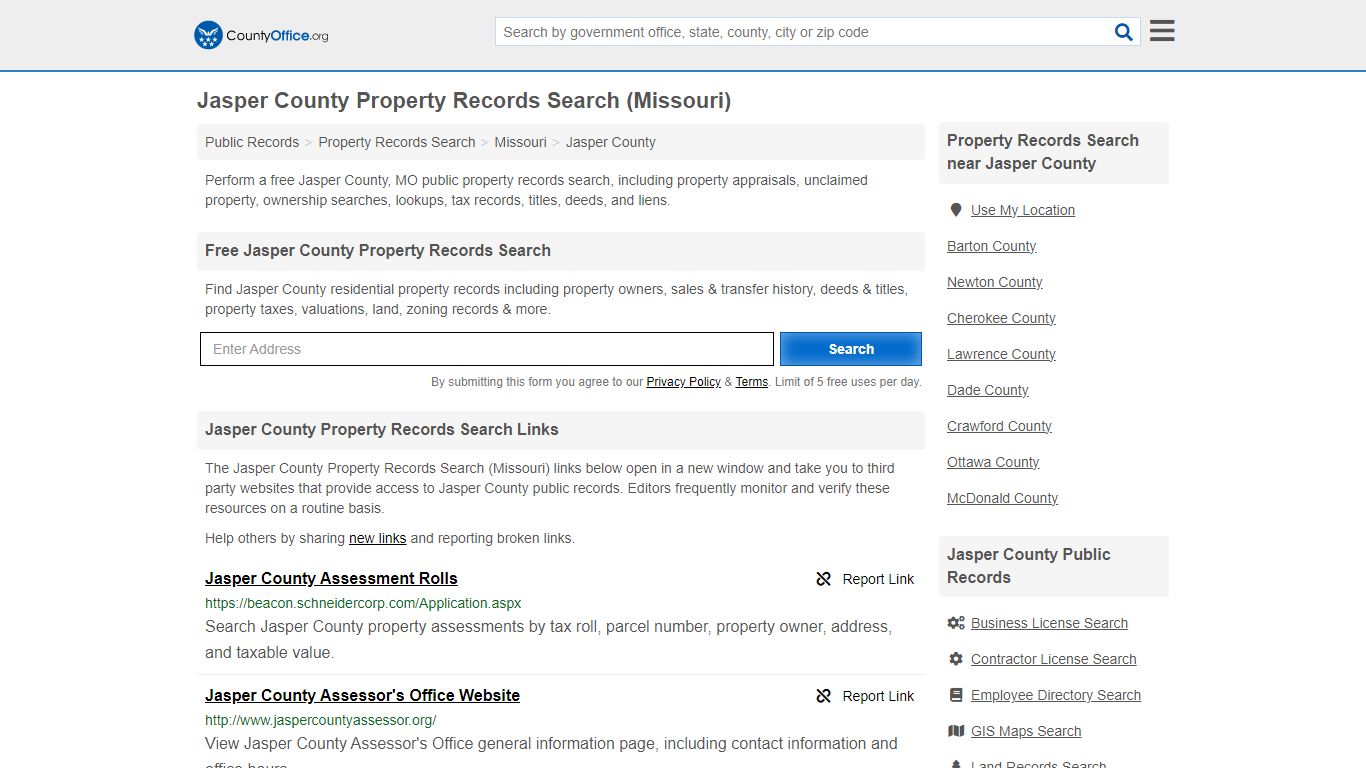 Jasper County Property Records Search (Missouri) - County Office